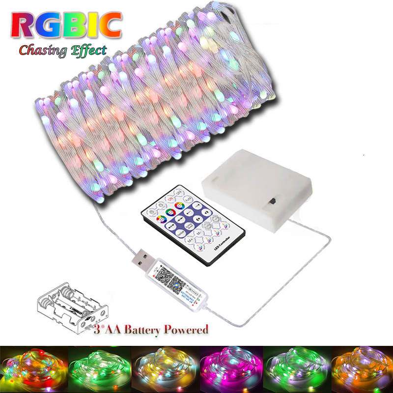 Ws2812B - Guirxiété lumineuse intelligente avec prise USB,