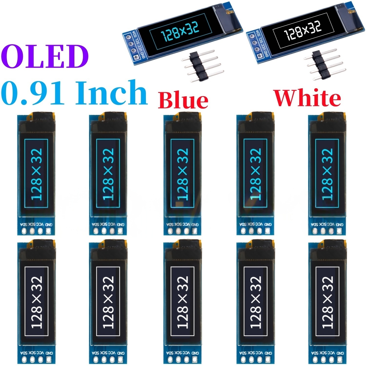 Ssd1306 - Module d'affichage OLED LCD blanc/bleu 0,91