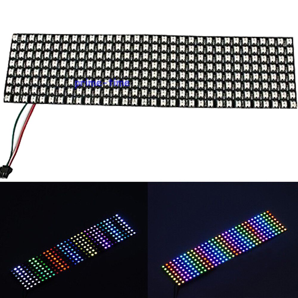 Ws2812B - Écran numérique LED Flexible programmé, 8x32